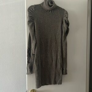 Replay Knit Sweater Dress with Cowl. Beautiful sleeves design. Size M. Grey.